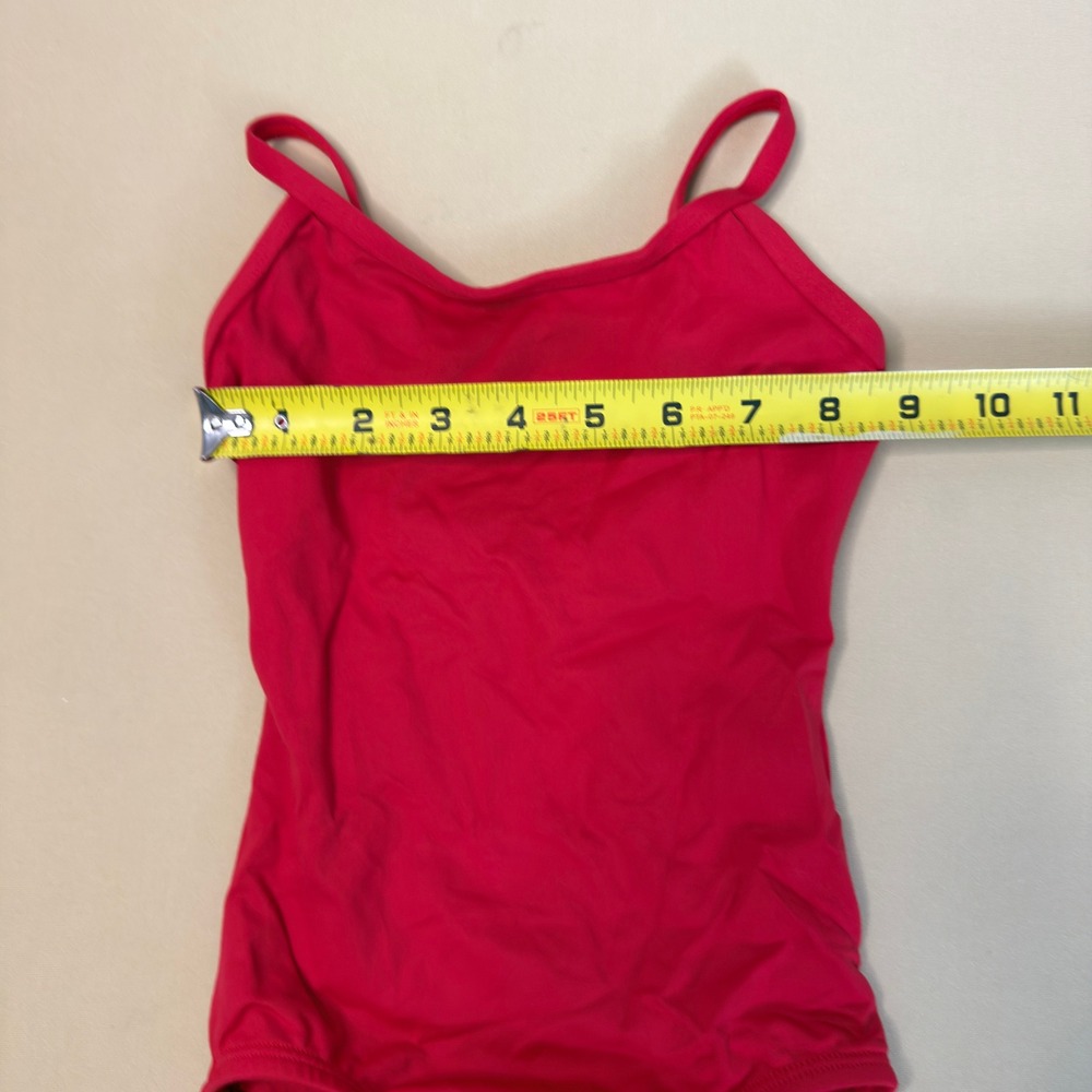 Body‎ Wrappers Red Camisole Leotard Pro WEAR BWP024 Adjustable 4-6 G Like New - Picture 3 of 6